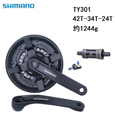 SHIMANO TOURNEY TY FC-TY301 Mountain Bike Crankset 42-34-24T Iamok 170mm 3x8/7/6-speed Chainwheel Bicycle Parts: TY301 42-34-24T BB73