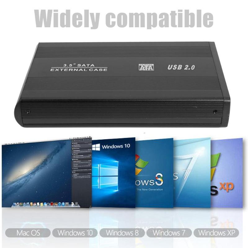 3.5 inch USB 2.0 to SATA Port HDD Hard Disk Drive Enclosure Case Box SSD Hard Drive Enclosure 480Mbps HDD Case