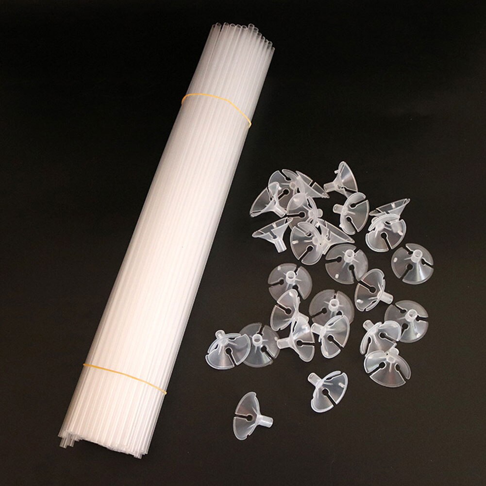 100 Set Sticks Column Stand DIY Wedding Transparent Easy Apply Acrylic Balloon Holder Party Decorative Fixing Kids Birthday