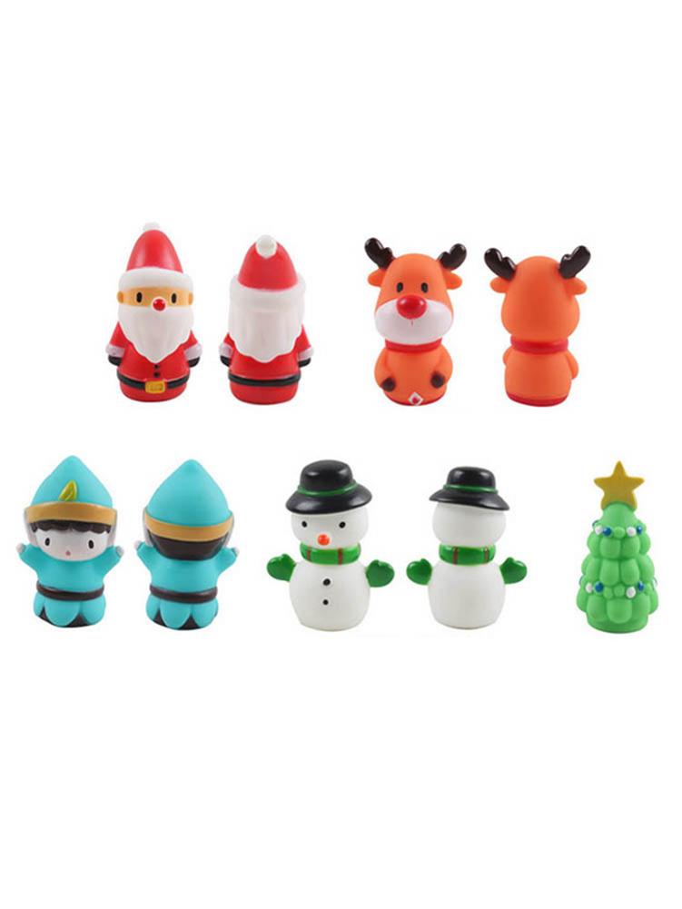5 Pcs marionette da dito di natale giocattoli alci babbo natale pupazzo di neve albero di natale personaggio colorato dito mani giocattoli per feste festa F