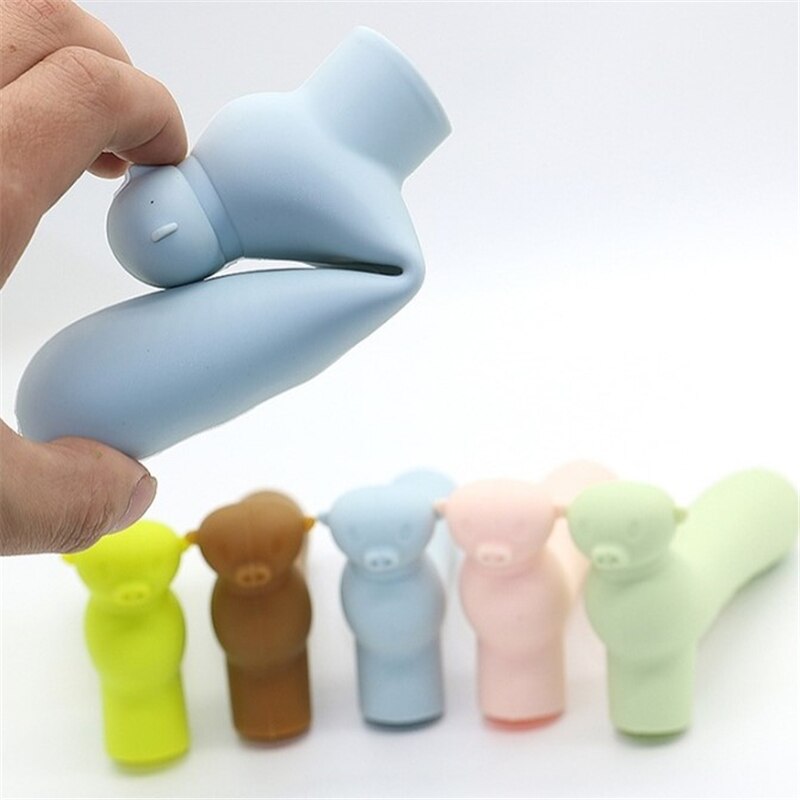 Cartoon Varken Vorm Elastische Kamer Deurklink Siliconen Mouwen Baby Kind Crash Bescherming Suite Deur Pull Handvat Handschoenen Protector