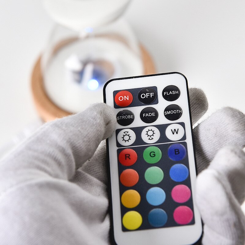 Glass hourglass timer luminous remote control 15 minutes night market display hourglass hourglass timer hourglass