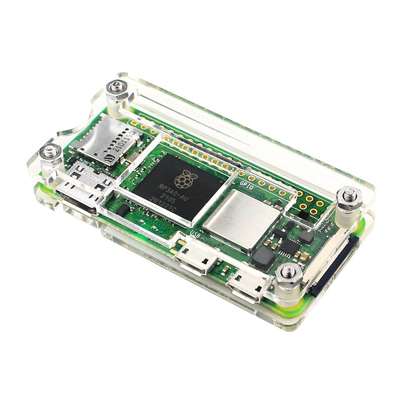 Raspberry Pi Zero 2 W Caja de acrílico Negro transparente Carcasa azul Disipador de calor de enfriamiento pasivo opcional para Raspberry Pi Zero 2 W