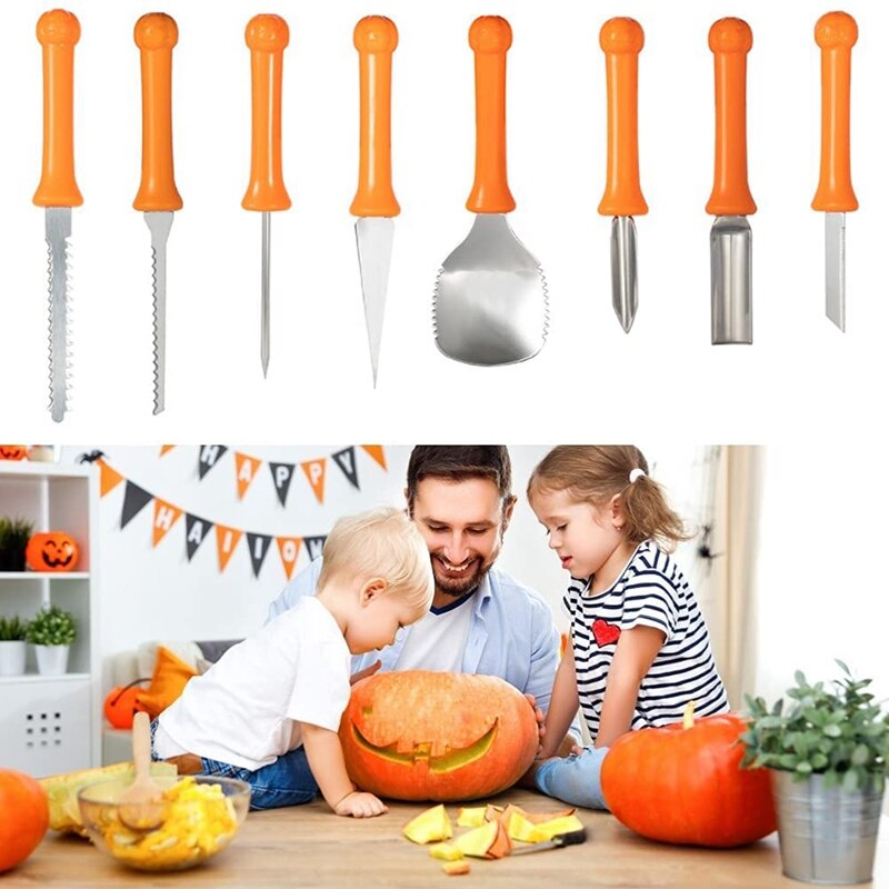 Pompoen Carving Tool, Halloween Pompoen Carving Set, Rvs Hollow Out Pompoen Carving Tool 8 Stuks