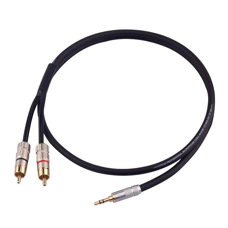 YYTCG-CM Aux-kabeladapter, tv-audiokabel, pc-versterker, thuisbioscoop, dvd-luidsprekerkabel, 3,5 mm naar 2RCA, 3,5 mm: 1.5m