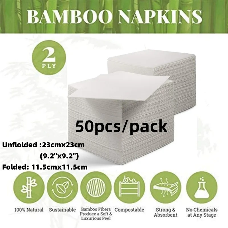Serviettes de table en papier 100 % compostables et écologiques, parfaites pour les repas, les boissons ou les cocktails quotidiens jetables: Marron / 1 pc
