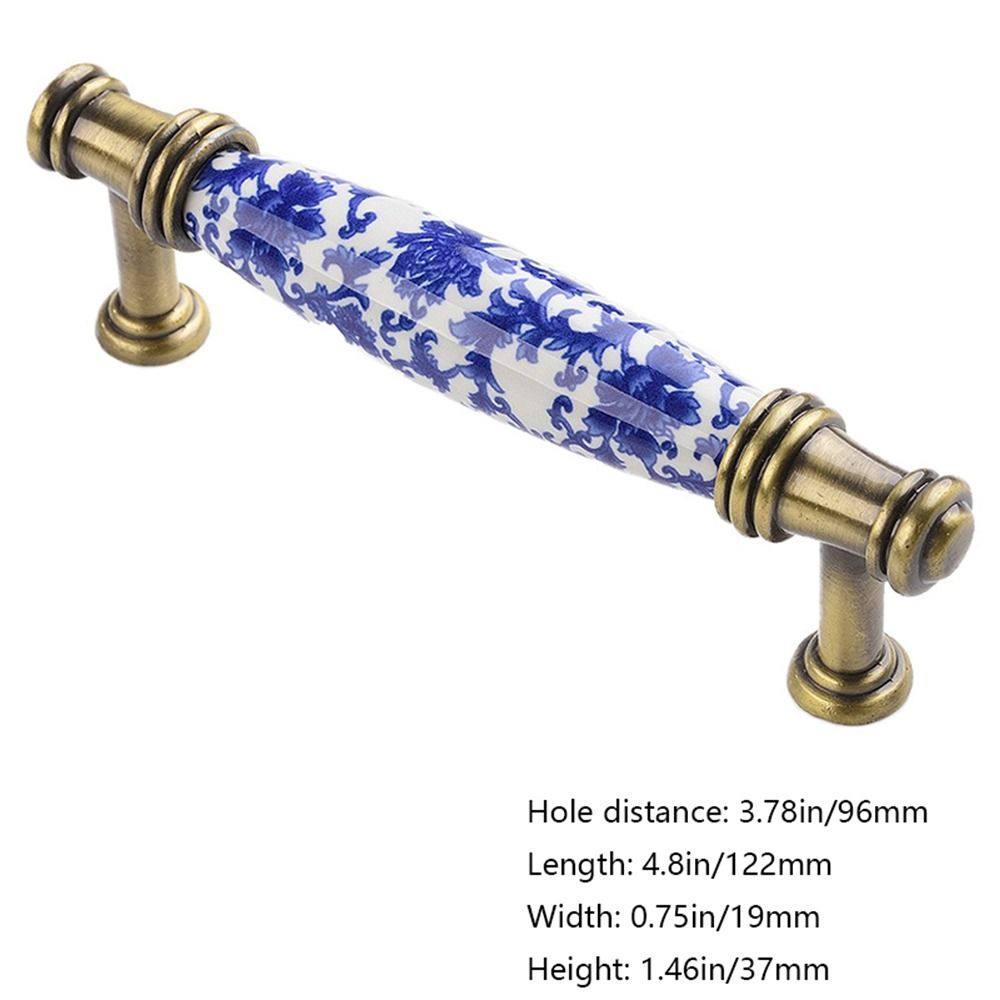Porcelain Flowers Blue And White Furniture Antique Dresser Cabinet Handles Door Handle Pull Handles Drawer Knobs: Zilver