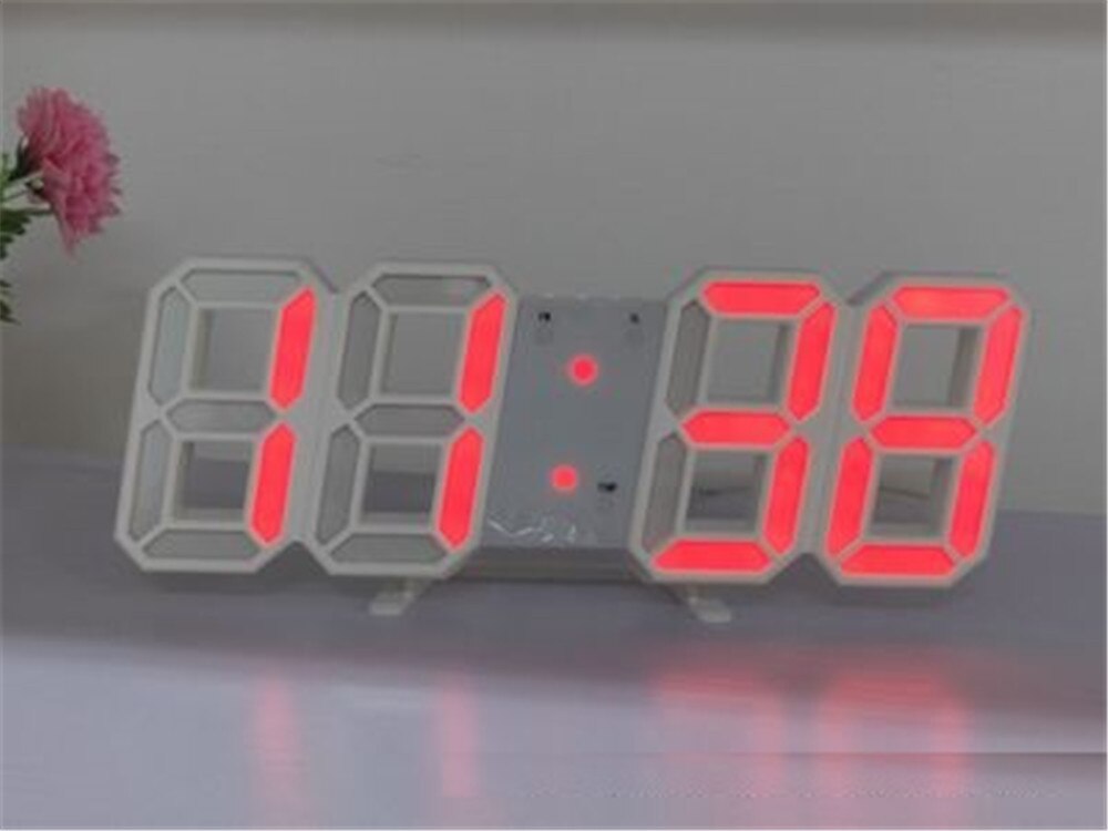 3D Led Digital Uhren Alarm Desktop Multifunktions Kalender Elektronische Tisch Uhr Schreibtisch Uhr Wand Büro Wohnzimmer Wohnkultur: White 003