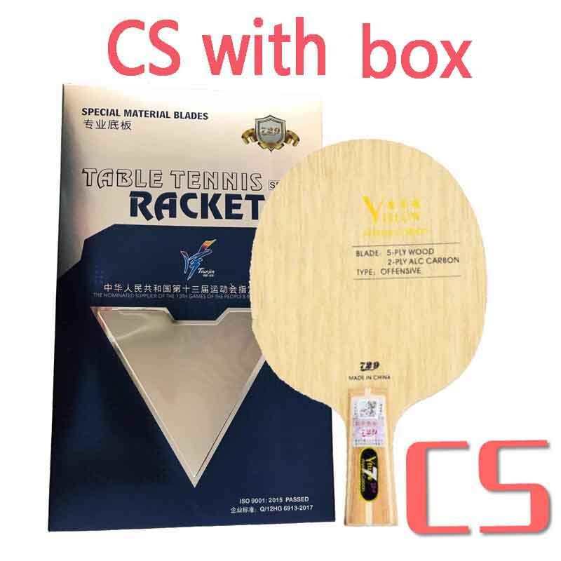 Friendship 729 Black Blue Yellow ALC Carbon Table Tennis Blade Offensive Ping Pong Racket Bat: Yellow CS with box