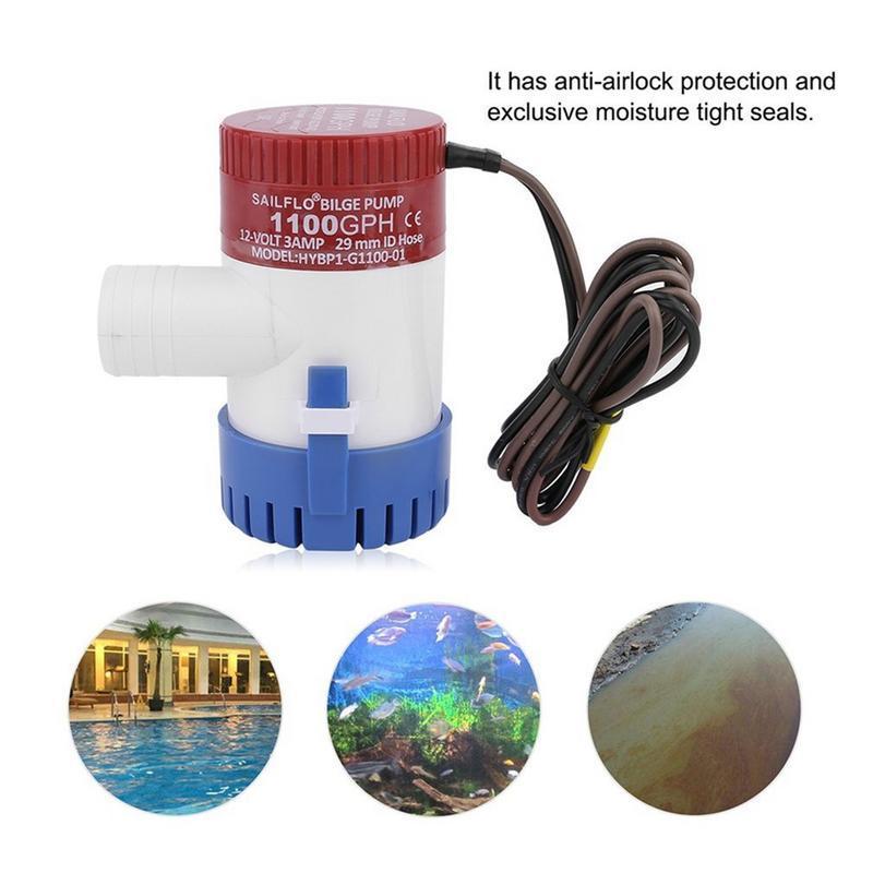 3.0a 1100 Gph 12v Submersible Boat Electric Bilge Pump 1-1/8 Inch Outlet For Boat Bilge Pump