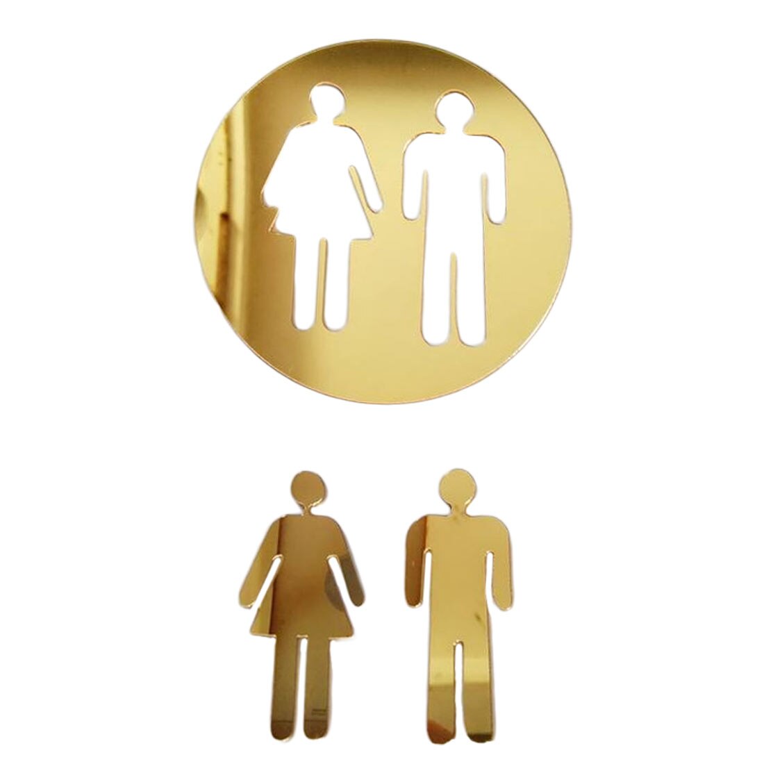 3D Acryl Badkamer Spiegel Stickers Vrouw & Man Wc Teken Spiegel Muursticker Home Hotel Washroom Deur Teken Spiegel Sticker: A Cold