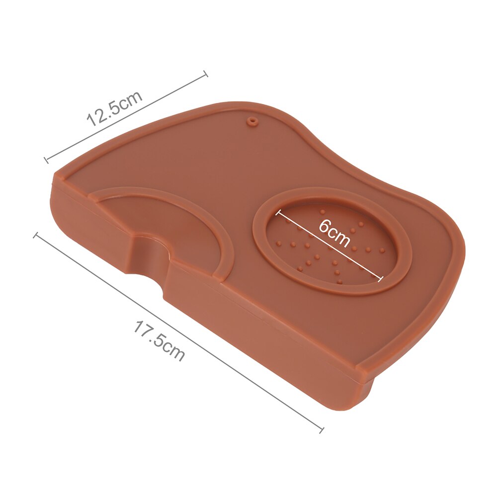 Corner Coffee Powder Pad Thick Non-Slip Espresso Tamper Press Mat Silicone Safety Elastic Manual Kitchen Coffee Filler Machine: Brown M