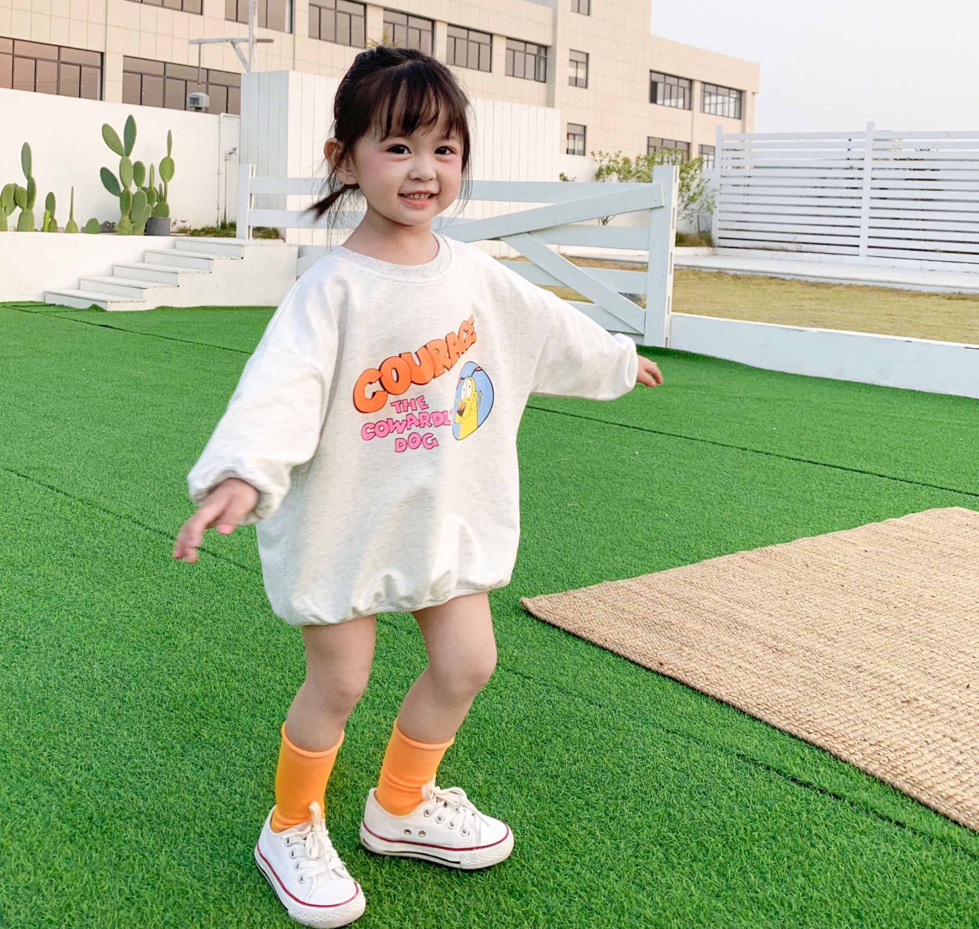 3113 kinderkleding lente en zomer baby meisjes trui koreaanse losse letters t-shirt top bovenkleding voor kinderen 1-7 y