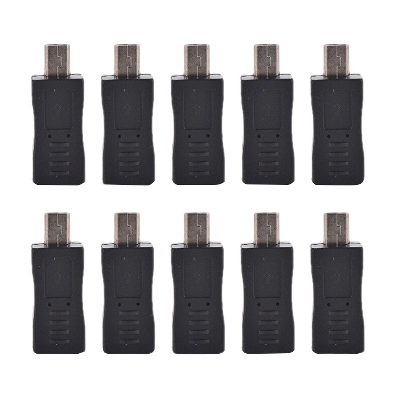 10Pcs Micro-Usb Female Naar Mini Usb Male Adapter 5P Lader Connector Converter Adapter Voor Pc Telefoon kabels