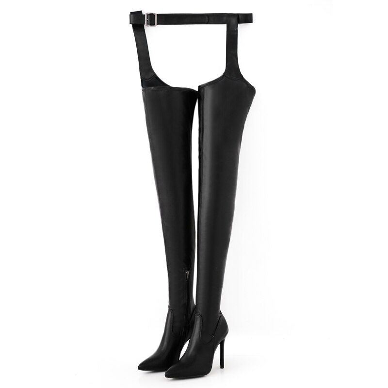 DEAT hiver nouvelles bottes hautes en polyuréthane Style Rihanna sur le genou bottes pour femmes chaussures bout pointu 8cm talons hauts bottes SG766: 43