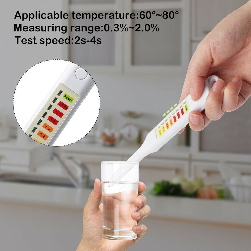 Food Salt Concentration Meter Analysis Salinity Tester Portable Electronic ABS LED Detector Handheld Easy Operate Measure White