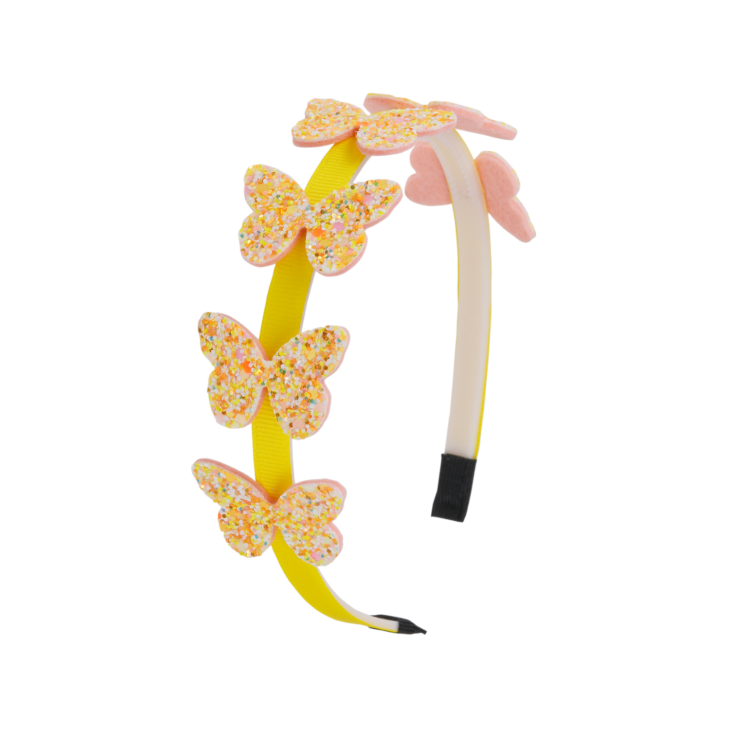 Diademas de mariposa para niñas, diadema brillante con forma de mariposa, diademas con dientes de plástico, accesorios para el cabello para niñas y niños: Azul cielo