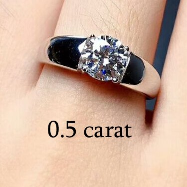 MeiBaPJ 0.5/1/2 Carati Moissanite Della Pietra Preziosa Anello di Diamante di Modo D Colore VVS 925 Sterling Silver Belle Monili di Cerimonia Nuziale per delle donne: 4 / 0.5 carat