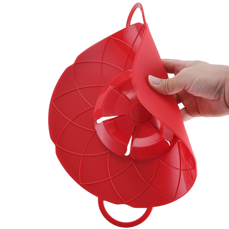 Multifunktionell silikonlock spillpropp anti-overflow grytlock 28.5cm diameter kök gadgers kokkärl lock redskap