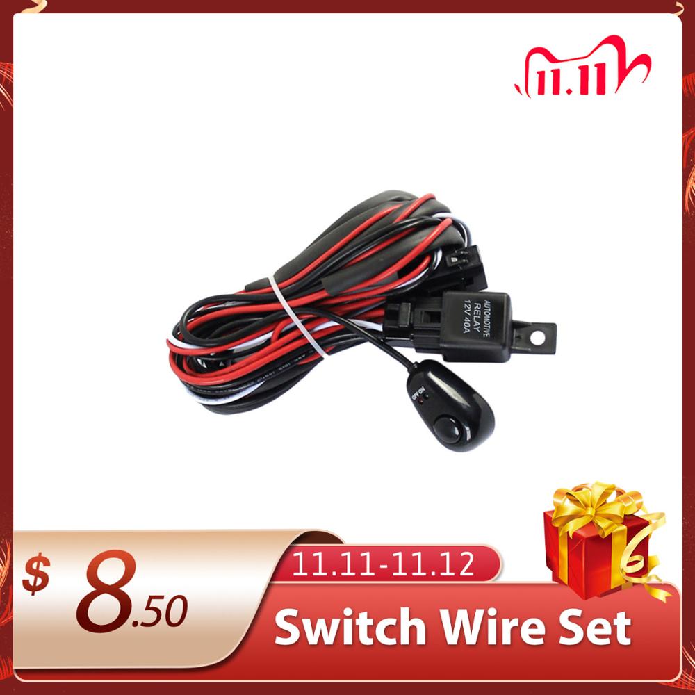 12V 40A LED Work Fog Light Bar Wiring Harness Kit ON/OFF Switch - Foto 2