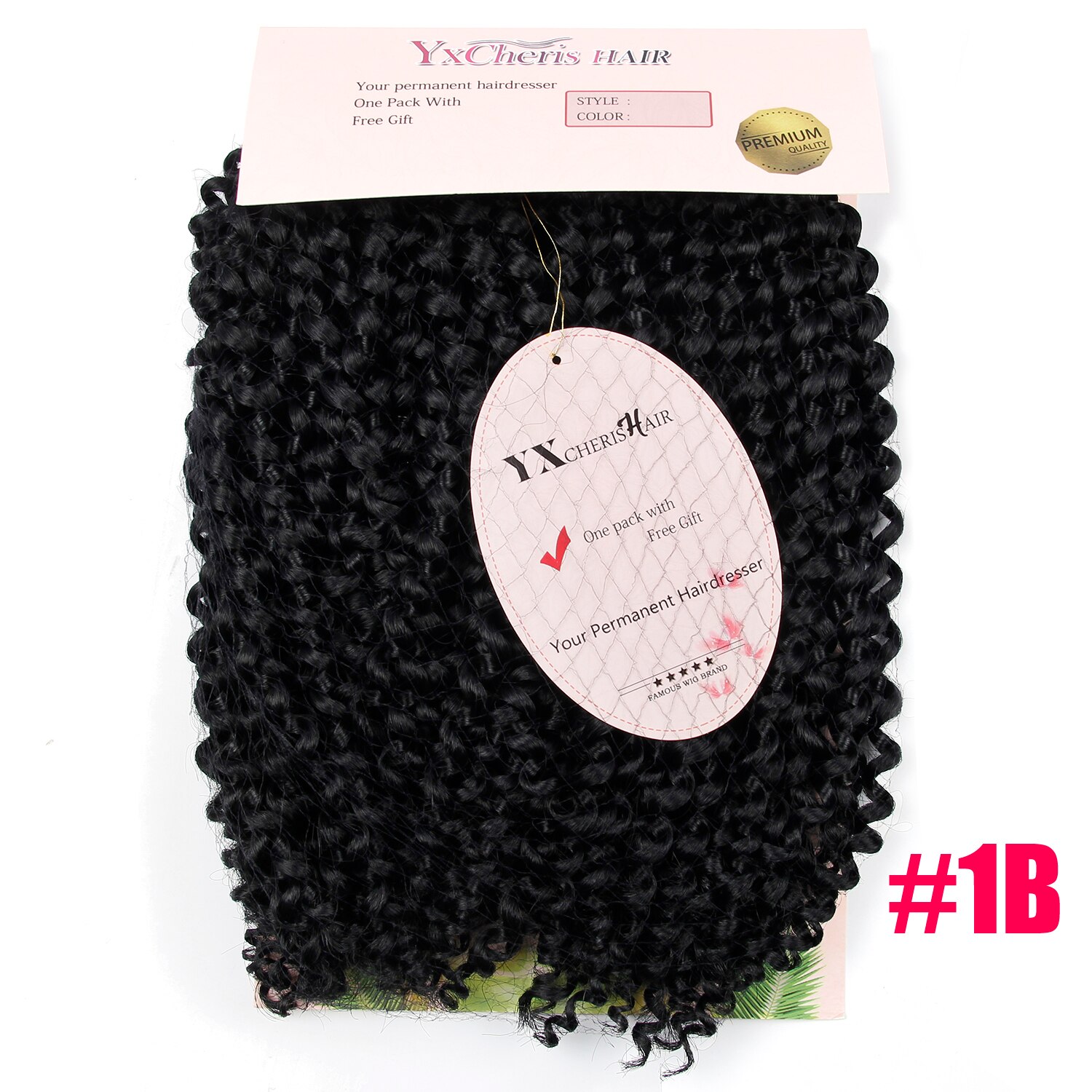 Mèche synthétique bouclée au Crochet, chevelure de 10 pouces, 3 brins/paquet, tresses synthétiques au Crochet remodelable: # 1B