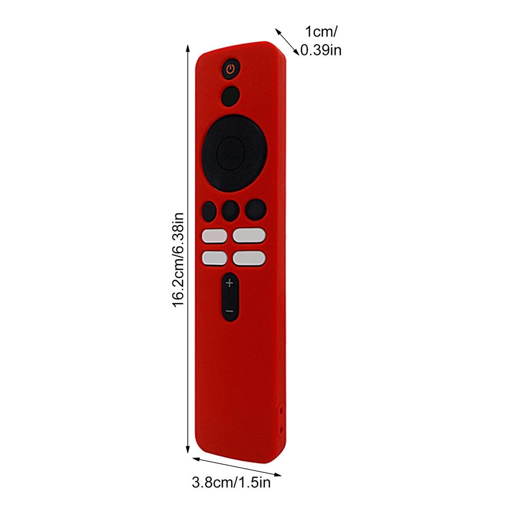1pc Protective Case For XiaoMi TV Box 4K 2nd Gen Remote Control Cover Silicone Soft Shockproof Protector Shell: RED