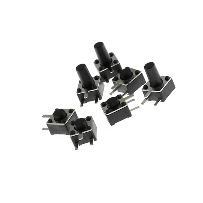 Interrupteur à bouton-poussoir momentané à 3 broches, 50 pièces/lot, 4.5x4.5mm, Micro-interrupteur pour TV/usage domestique, 4.5x4.5x3.8 4.3 5 6 7 8 MM