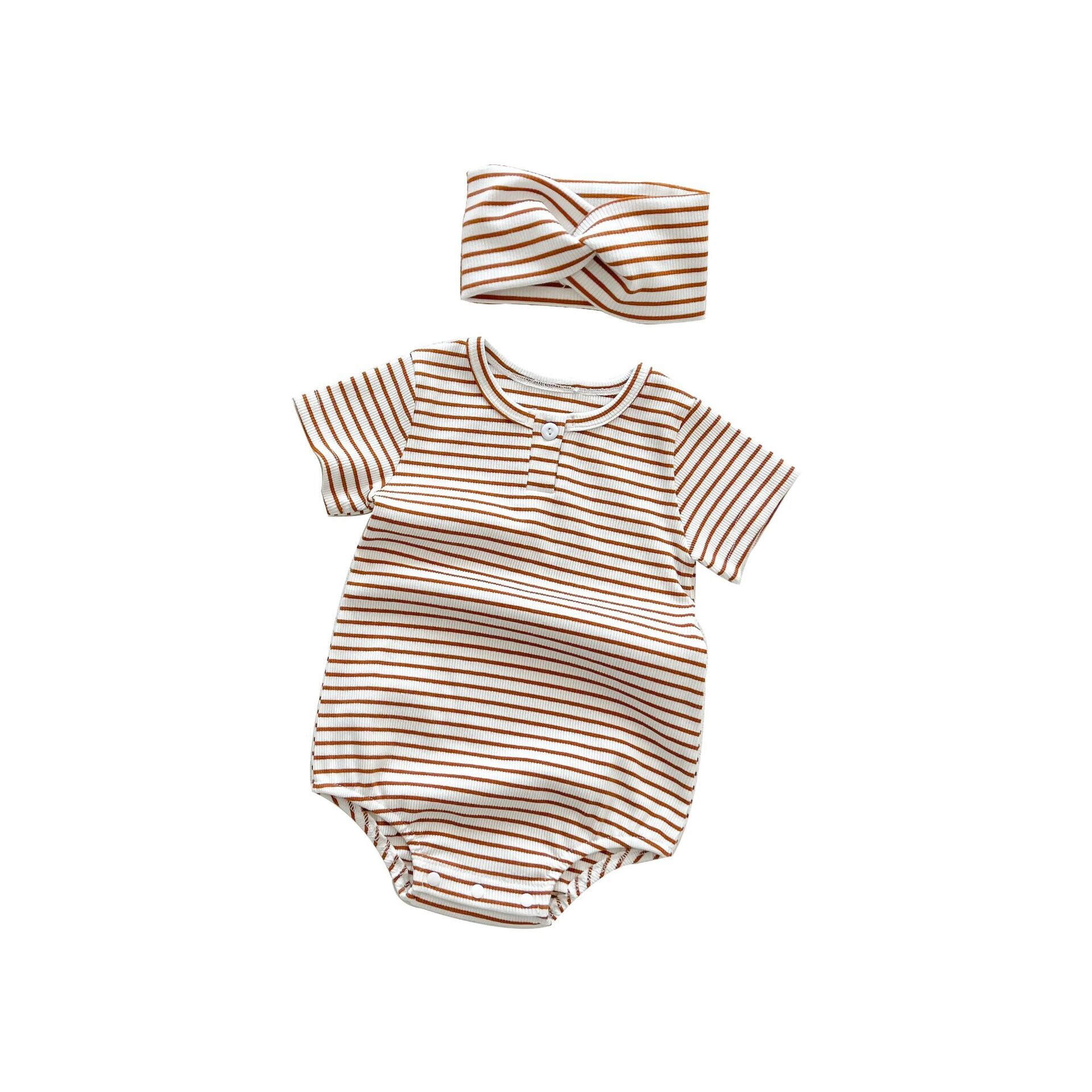 1679b Baby-bodys mit streifenmuster für neugeborene , 2022 sommer-Baby-jumpsuits mit streifenmuster und kurzen ärmeln für jungen