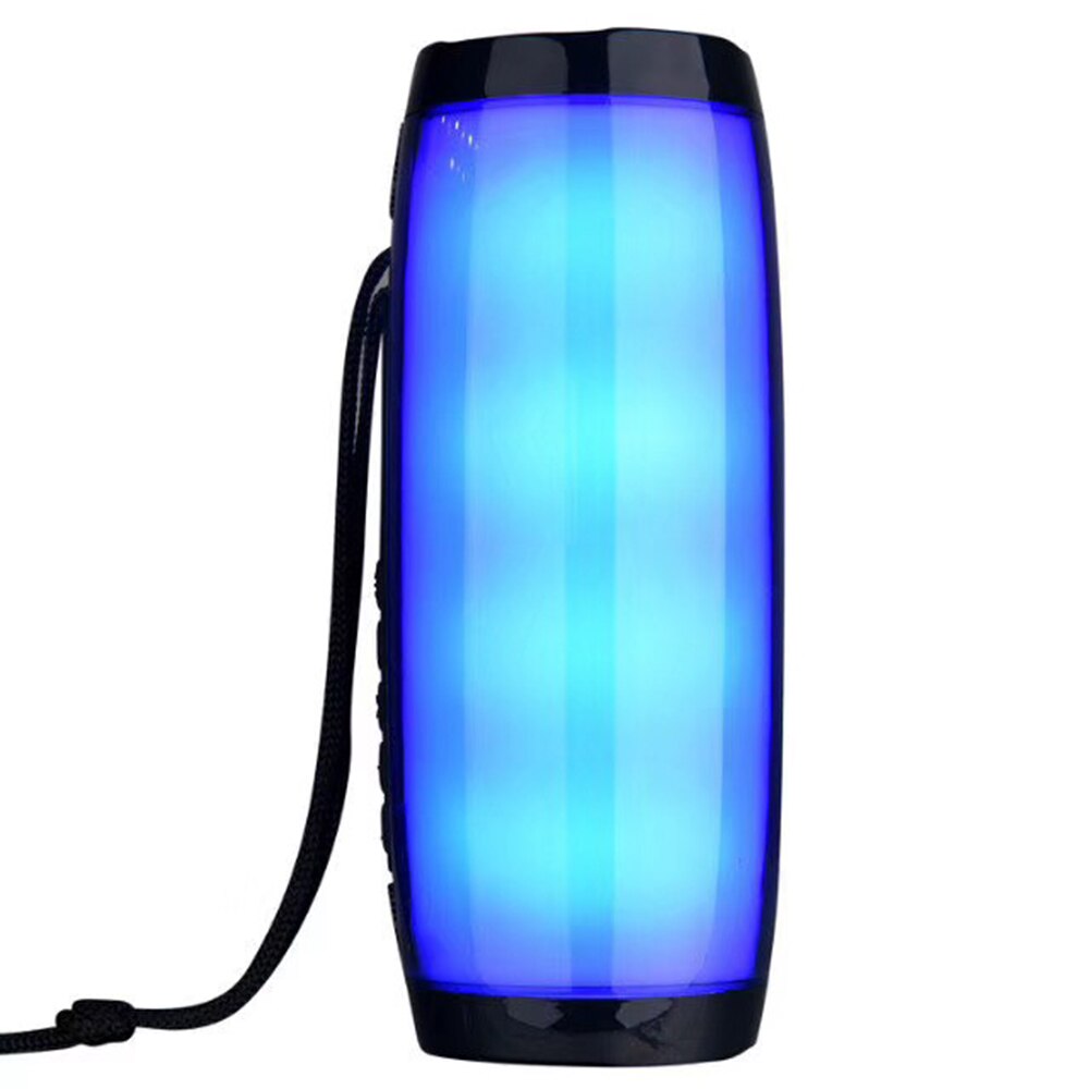 Draagbare Luidsprekers Bluetooth Kolom Draadloze Bluetooth Speaker Krachtige Outdoor Bass Speaker Met Led Light Ondersteuning Aux Tf Fm: black