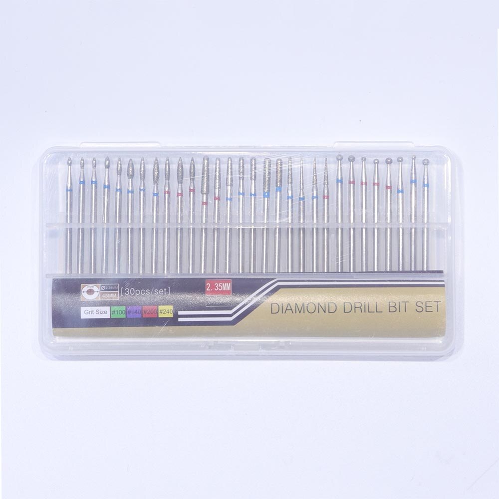 30 Uds de Rotary Mix Set taladro broca para uñas 30 diferentes tamaño cutícula de fresado para archivos de uñas manicura herramientas TR051
