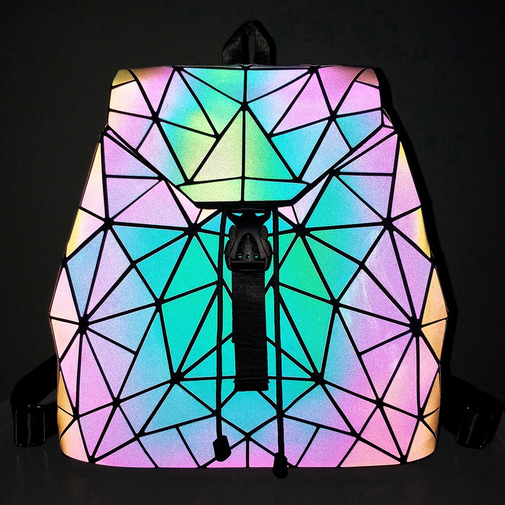 Diomo 2022 feminino conjunto mochila luminosa geométrica lantejoulas sacos para senhoras bagpack reflexivo holográfico sacos