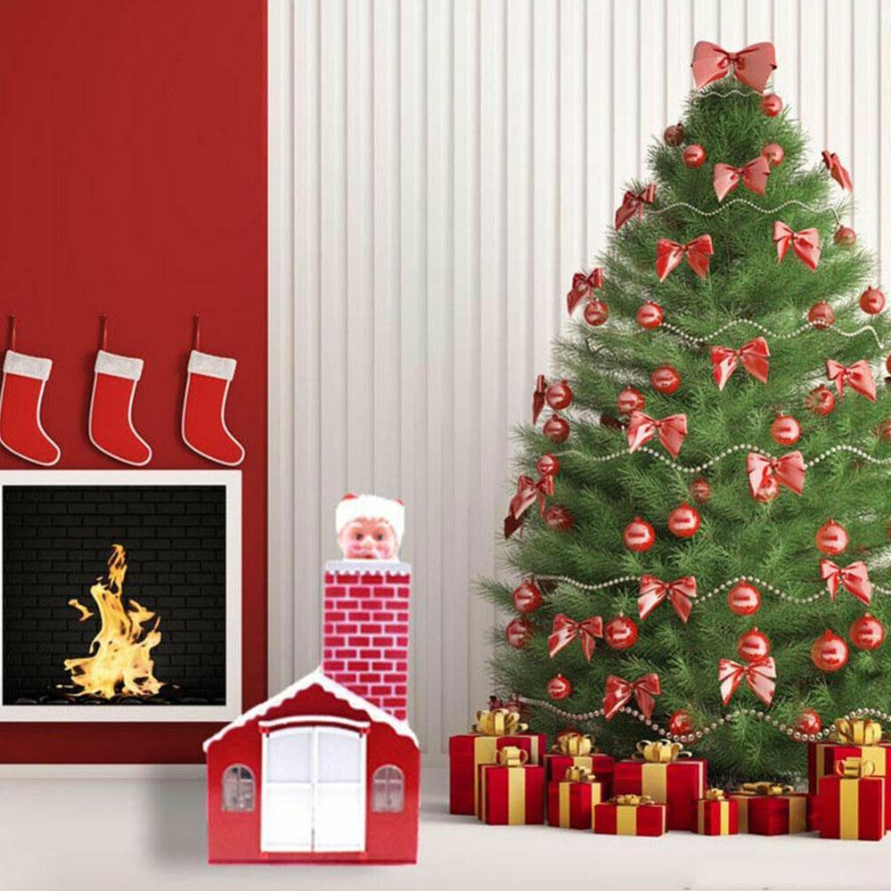 Chimney Drilling House Santa Claus Doll Toy Electric Music Santa Claus Doll Christmas Xmas Music Toy Party Decor