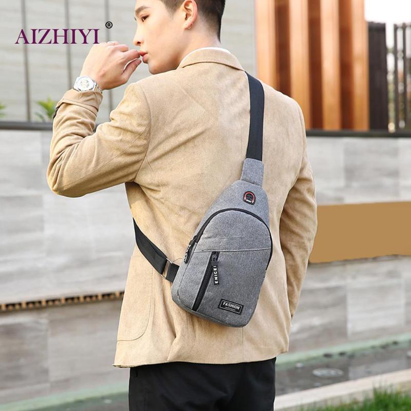 Männlichen Einfarbig lässig Crossbody Brust Taschen Oxford Männer Freizeit Reißverschluss Schulter Bote Sport Taschen