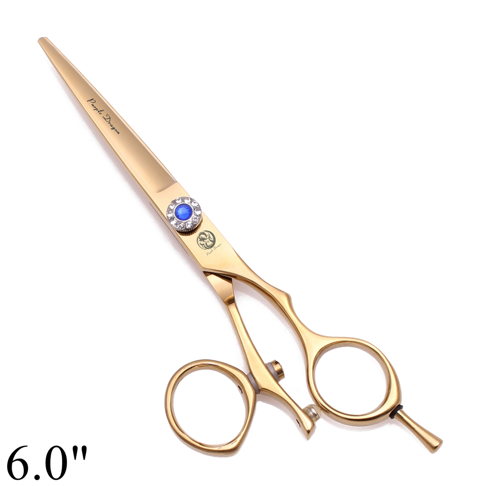 Tijeras profesionales de peluquería 5,5 "6" dragón púrpura JP 440C tijeras de corte de pelo de pulgar giratorio tijeras de adelgazamiento de peluquero Z9019: Negro