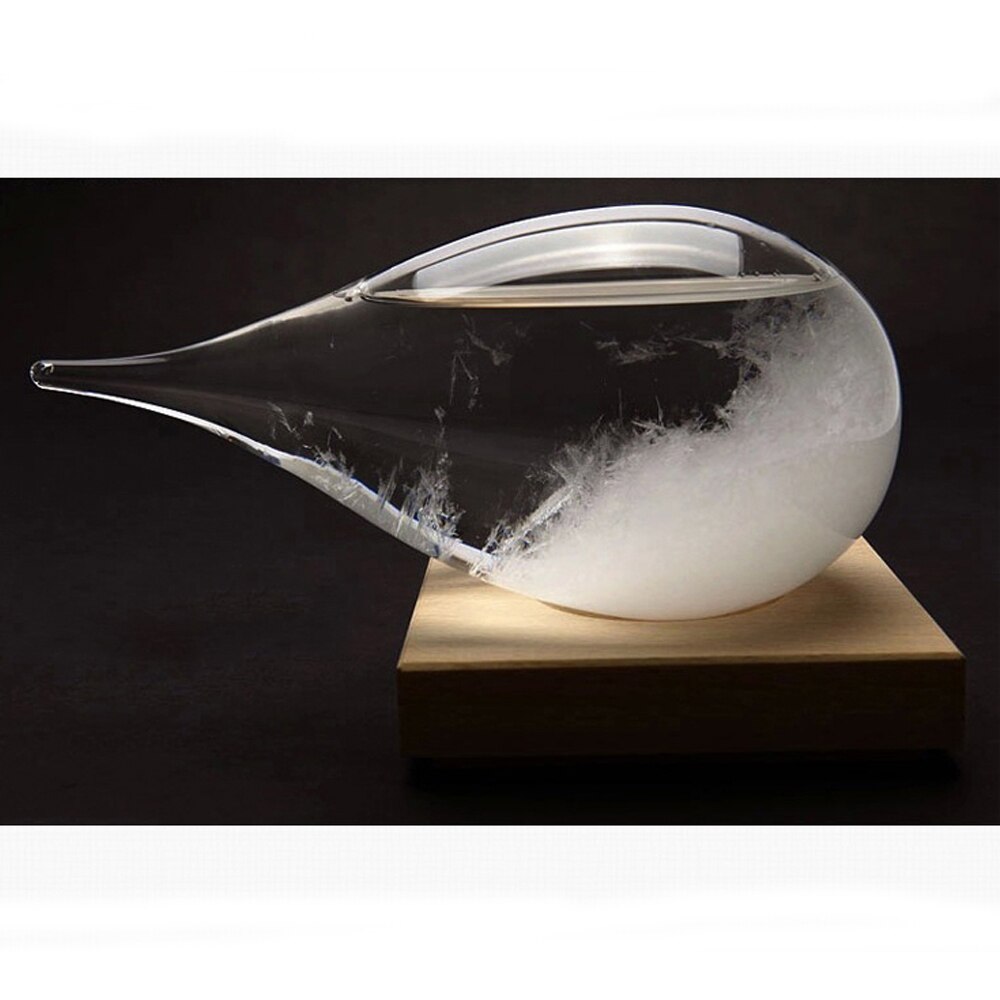 Glasflaske skrivebord vejrstation vejrforudsigelse gennemsigtig bold storm glas hjem kunst indretning