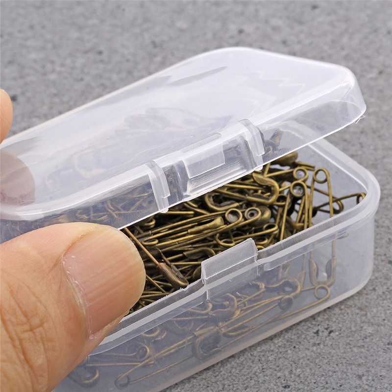 100 stykker / kasse beklædningsgenstand metal sikkerhedsnåle 20mm gylden sort sølvgrå bronze tag pins tøj hænge tag pins