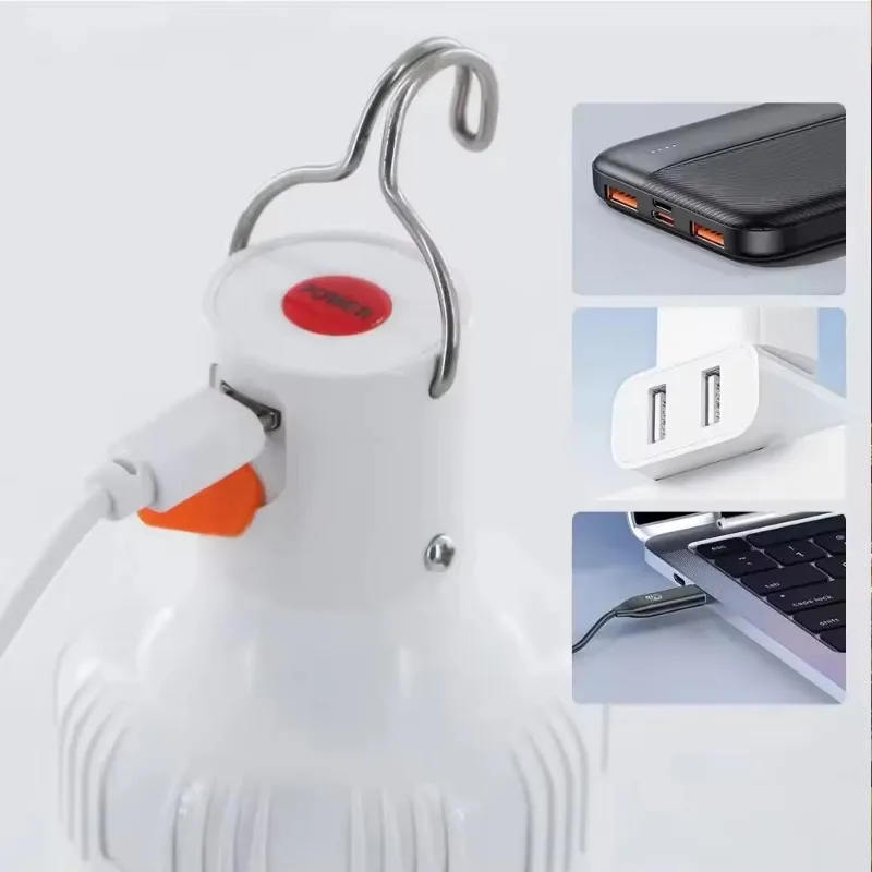 USB Oplaadbare LED Noodlantaarn 30W 60W 100W 3 Modus Buitenverlichting Duurzame Draagbare LED Lampen voor Camping Vissen