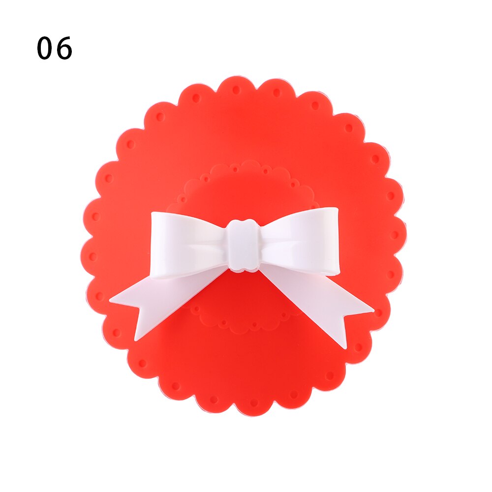1 PC Silicone Cup Lid Bowknot Lace Sealed Anti-Dust For Tea Coffee Cup Cover Drink Ware Parts Cute Reusable Fashionable: type 6