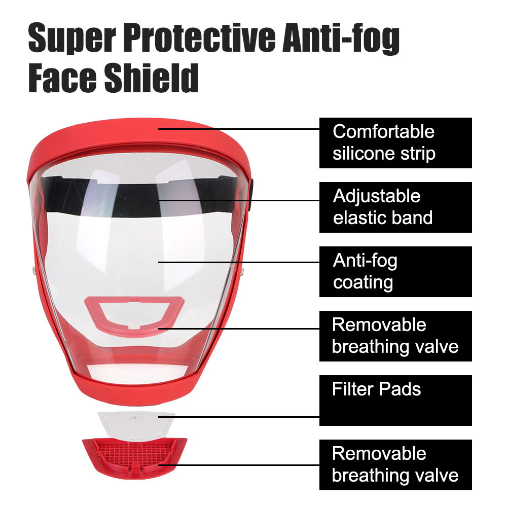 Mascarilla de protección facial completa con filtros, máscara a prueba de salpicaduras de aceite, herramienta de cocina para ciclismo y motocicleta