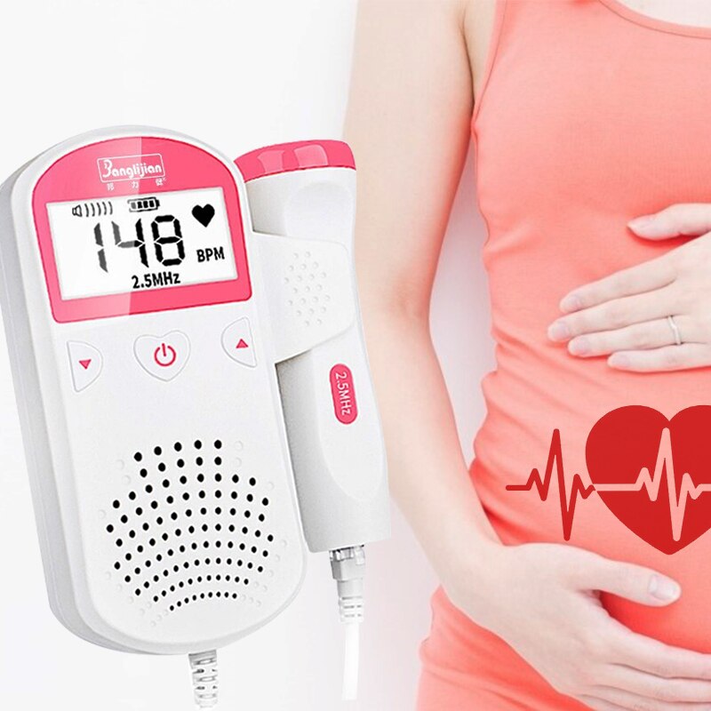 Baby Hartslagmeter Foetale Doppler Babyfoon Echografie Thuis Zwangere Doppler Lcd-scherm Sonar Doppler 2.5M Geen Straling zwangerschap