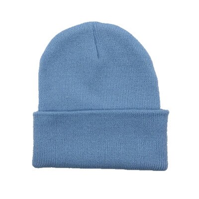 Bonnet unisexe solide | Mélange de laine, bonnet unisexe, bonnet d'automne et d'hiver, casquette tricotée chaude pour hommes et femmes, chapeaux Gorro bonnets de Ski: Light Blue