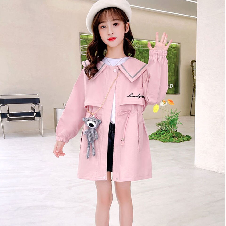 Nuovo 2022 primavera autunno bambini ragazze capispalla colletto rovesciato giacca per ragazze cappotti abbigliamento per bambini ragazze da 8 a 12 abbigliamento moda ragazza