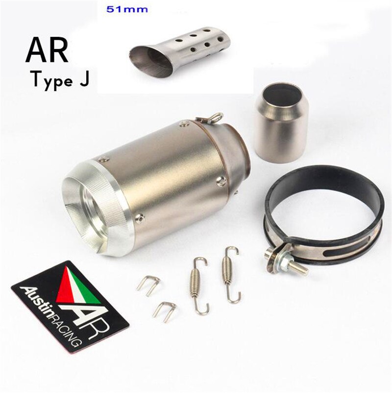 Tubo de escape de fibra de carbono para motocicleta, 51mm/60mm, Austin Racing tubo, escape de moto, pegatina AR: 50 mm QQ