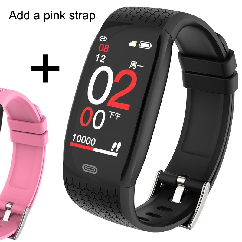 Fitness Tracker Smart Armband Bloeddruk Stappenteller Fitness Armband Hartslagmeter Waterdicht Bluetooth Horloge Mannen Vrouwen: S2 add pink strap