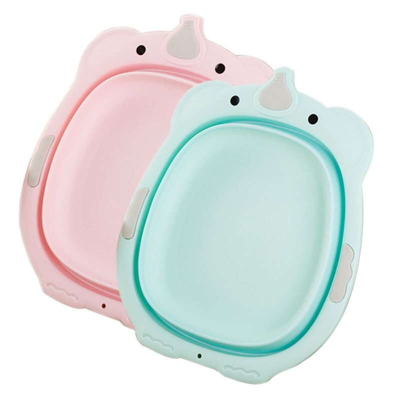 freundlicher Klapp Waschbecken Baby Arsch waschen Tragbare Baby Waschen Becken Kunststoff zerschmettern nachweisen Badewanne Gesicht Fuß Waschbecken rosa