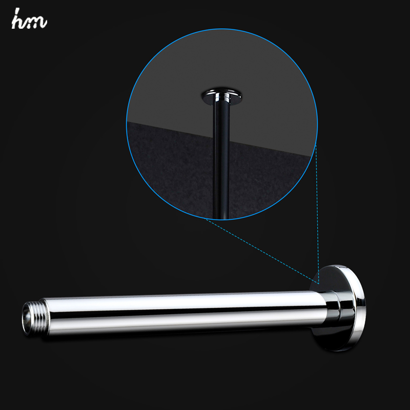 Hm rund top loft bruser væg arm messing med flange til brusehoved forlængelse 25cm længde bruser arme oprindelse guangdong kina