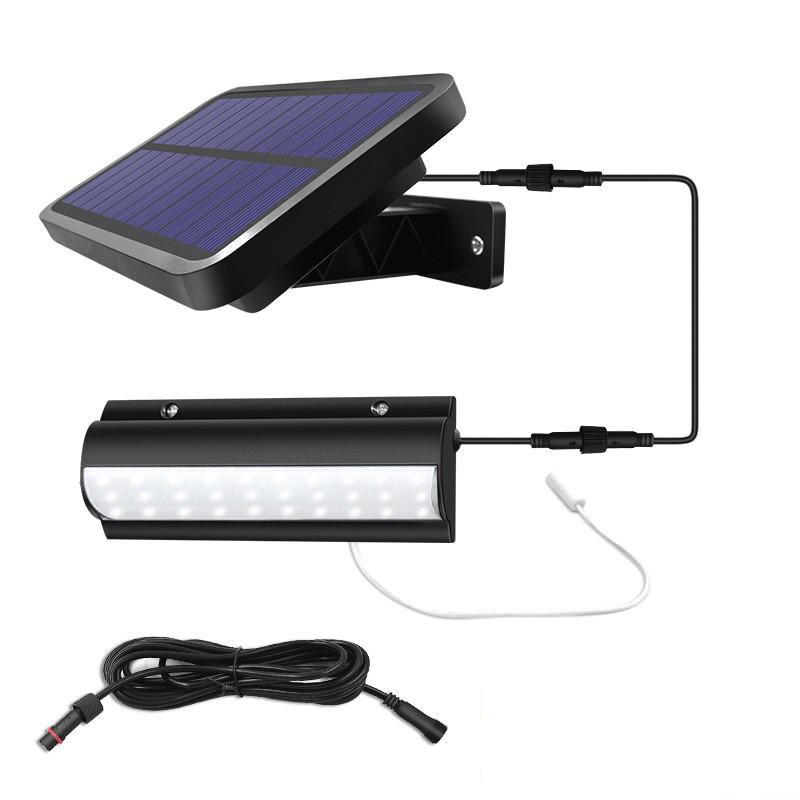Lampe solaire suspendue avec interrupteur et interrupteur, éclairage pour l'intérieur et l'extérieur, lumière unique en deux parties, allumage/extinction automatique, idéal pour une chambre, un balcon ou une terrasse, modèle de LED: Single Lamp White