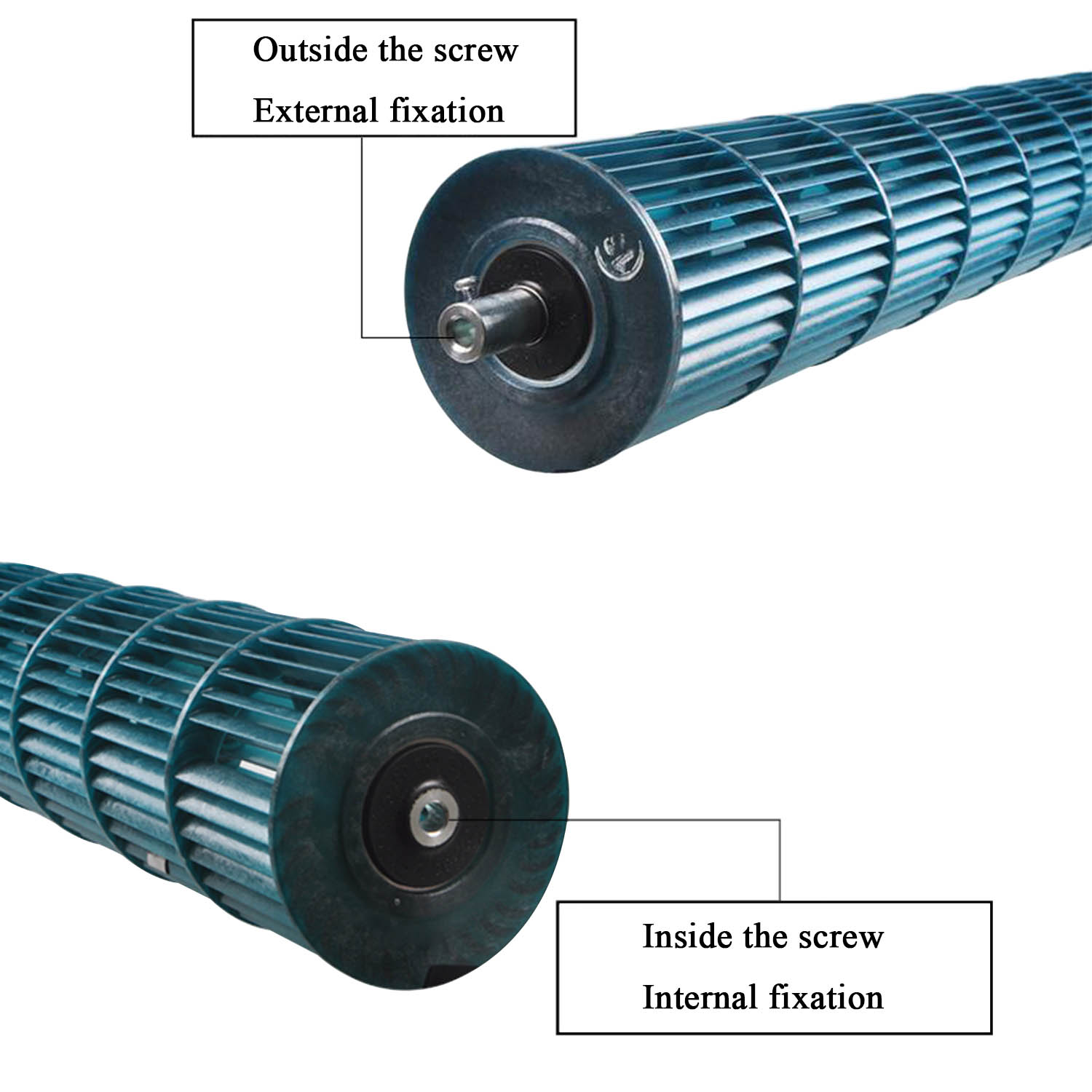 flow fan blower wheel plastic cross flow blade impeller for air conditioner 1-3P Cross