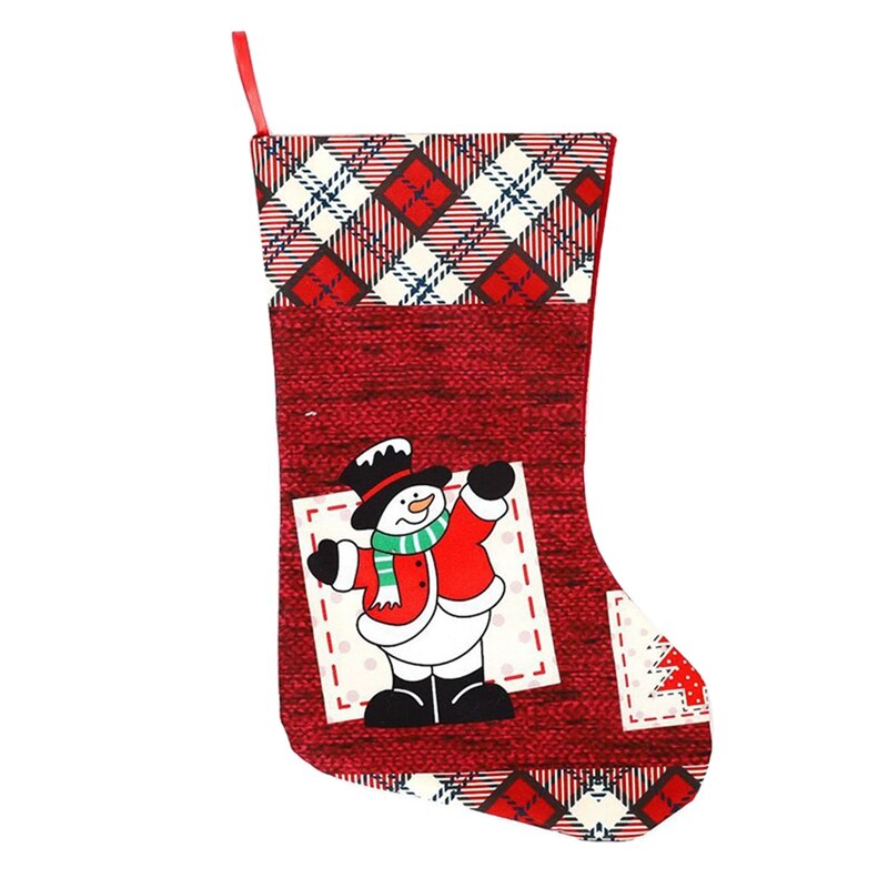 Weihnachten Strümpfe, Plaid Manschette Kamin Weihnachten Baum Hängen Strümpfe für Familie Dekor: Licht Gelb