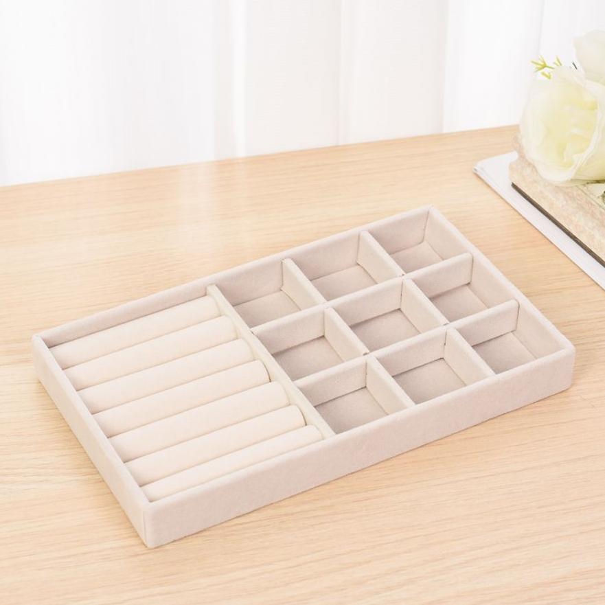 Fluwelen sieradenhouder, stapelbare, prachtige sieradenhouder, draagbare organizer voor ringen, oorbellen en kettingen.: Roze